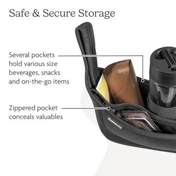 UPPAbaby Carry-All Parent Organizer Fits on Vista, Cruz, Minu, G-Series Strollers Secure Zippered Pocket + Beverage Compartments