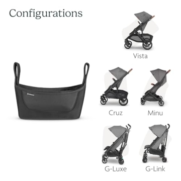 UPPAbaby Carry-All Parent Organizer Fits on Vista, Cruz, Minu, G-Series Strollers Secure Zippered Pocket + Beverage Compartments