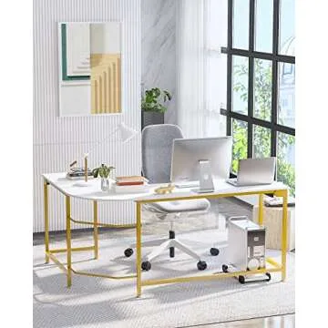 Teraves 66' L-Shaped Modern Desk for Home Office