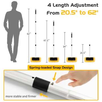 Ordenado 62" Car Wash Brush with Long Handle, Soft Bristle Car Cleaning Brush Supplies, Car Brushes ...