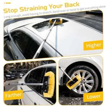 Ordenado 62" Car Wash Brush with Long Handle, Soft Bristle Car Cleaning Brush Supplies, Car Brushes for Washing Exterior, Car Washing Brush Scratch-Free Car Wash Mop Kit Universal for Car RV Truck SUV