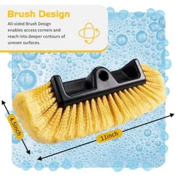 Ordenado 62" Car Wash Brush with Long Handle, Soft Bristle Car Cleaning Brush Supplies, Car Brushes for Washing Exterior, Car Washing Brush Scratch-Free Car Wash Mop Kit Universal for Car RV Truck SUV