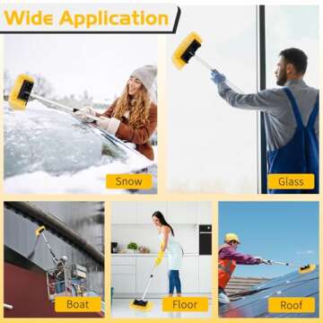 Ordenado 62" Car Wash Brush with Long Handle, Soft Bristle Car Cleaning Brush Supplies, Car Brushes for Washing Exterior, Car Washing Brush Scratch-Free Car Wash Mop Kit Universal for Car RV Truck SUV