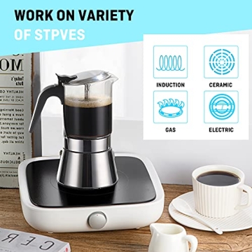 SIXAQUAE Moka Induction Espresso Maker for Coffee Lovers