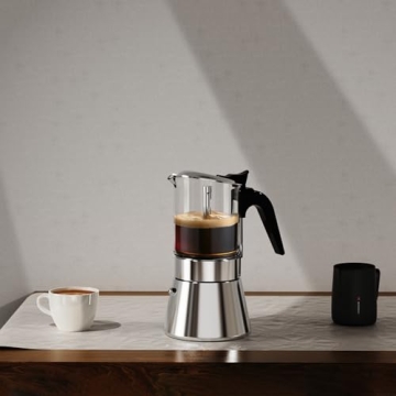 SIXAQUAE Moka Induction Espresso Maker for Coffee Lovers