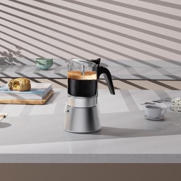 SIXAQUAE Moka Induction Espresso Maker for Coffee Lovers