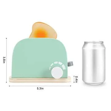 WHOHOLL Kids Wooden Pop-Up Toaster Play Set