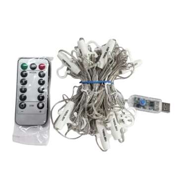 YEOLEH String Lights Curtain,USB Powered Fairy Lights for Party Bedroom Wall,8 Lighting Modes & IP64 Waterproof Ideal for Wedding Valentines Day Decor (Multi-Colored,7.9Ft x 5.9Ft)