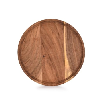 NIRMAN Acacia Wood Round Cutting Board with Juice Groove