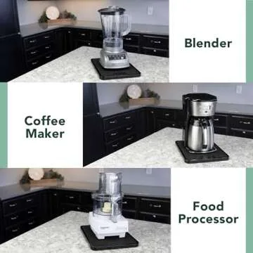 Nifty Small Appliance Rolling Tray - Black, Home Kitchen Counter Organizer, Integrated Rolling System, Non-Slip Pad Top for Coffee Maker, Stand Mixer, Blender, Toaster