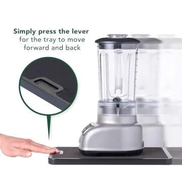 Nifty Small Appliance Rolling Tray - Black, Home Kitchen Counter Organizer, Integrated Rolling System, Non-Slip Pad Top for Coffee Maker, Stand Mixer, Blender, Toaster