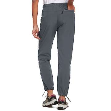 BALEAF Women's Hiking Pants Quick Dry Water Resistant Lightweight Joggers Pant for All Seasons Elastic Waist Deep Gray Size S