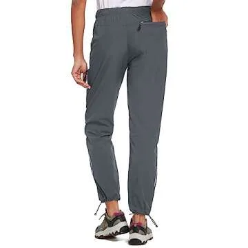 BALEAF Women's Hiking Pants Quick Dry Water Resistant Lightweight Joggers Pant for All Seasons Elastic Waist Deep Gray Size S