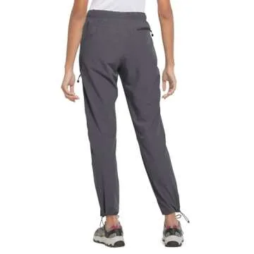 BALEAF Women's Hiking Pants Quick Dry Water Resistant Lightweight Joggers Pant for All Seasons Elastic Waist Deep Gray Size S