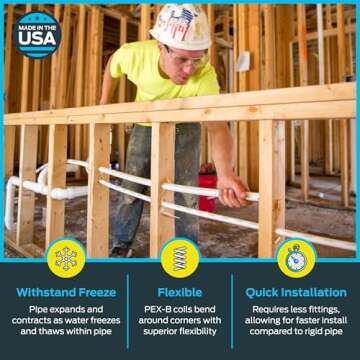 SharkBite 3/4 Inch x 300 Feet White PEX-B, PEX Pipe Flexible Water Tubing for Plumbing, U870W300