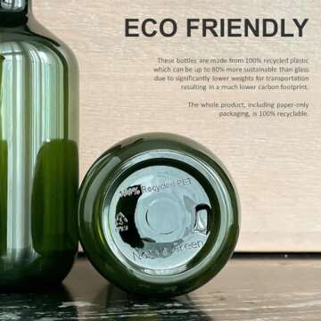 Recycled Plastic Spray Bottles Set - Eco-Friendly, Reusable, Versatile 3 x 500ml