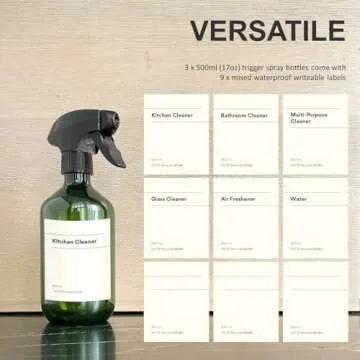 Eco-Friendly Recycled Plastic Spray Bottles Set 3 x 500ml