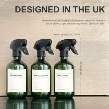 Eco-Friendly Recycled Plastic Spray Bottles Set 3 x 500ml