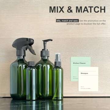 Eco-Friendly Recycled Plastic Spray Bottles Set 3 x 500ml