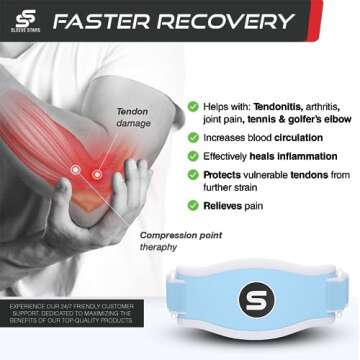 Sleeve Stars Tennis Elbow Brace - Tendonitis Relief & Support for All