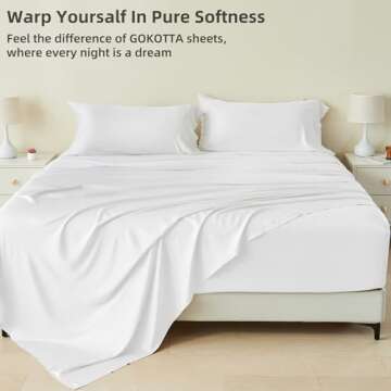 GOKOTTA Queen Size Bed Sheets 6 Piece Set - Luxury Cooling Sheets for Hot Sleepers