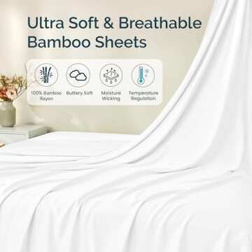GOKOTTA Queen Size Sheet Set - Luxury Bamboo Cooling Sheets