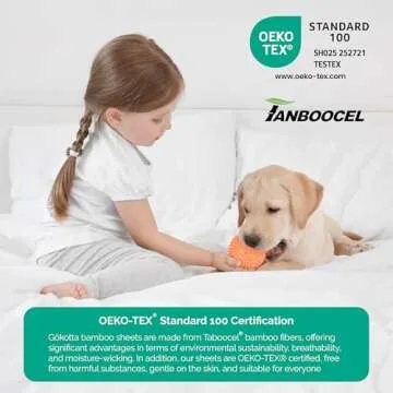 GOKOTTA Queen Size Sheet Set - Luxury Bamboo Cooling Sheets