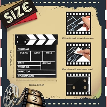 LED Star Sign Wooden Clapboard Movie Theater Decor