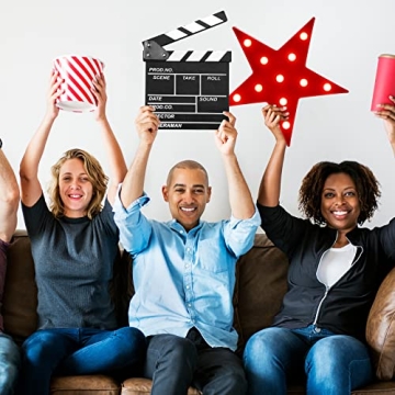 LED Star Sign Wooden Clapboard Movie Theater Decor