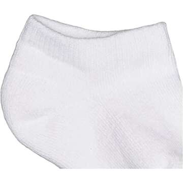 Jefferies Socks Little Girls' Seamless Sport Low Cut Half Cushion Socks (Pack of 6), White,7-8.5 sock size /9-11 shoe size