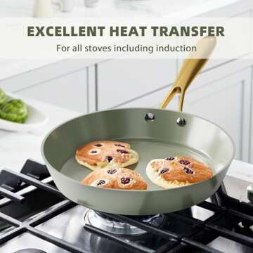 VONIKI Ceramic Nonstick Cookware Set with Utensils