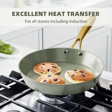 VONIKI Ceramic Nonstick Cookware Set with Utensils