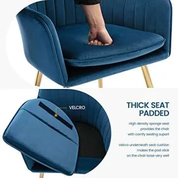 Gold Velvet Chair Set of 2 with Elegant Golden Legs