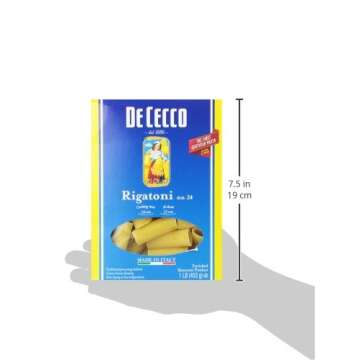 De Cecco Pasta, Rigatoni, 16 Ounce (Pack of 5)