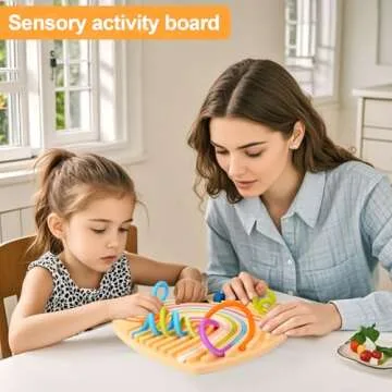 BUSOHA Sensory Activity Board Toy - Montessori Fidget Toy for Kids Calming,Stress,Autism and ADHD,Gifts for Girls Boys Age 3 4 5 6, Travel Toys for Airplane Car