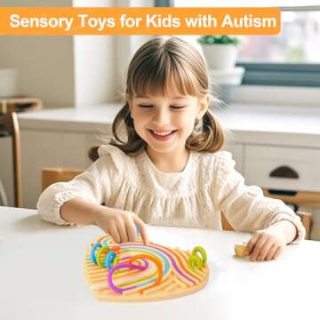 BUSOHA Sensory Activity Board Toy - Montessori Fidget Toy for Kids Calming,Stress,Autism and ADHD,Gifts for Girls Boys Age 3 4 5 6, Travel Toys for Airplane Car