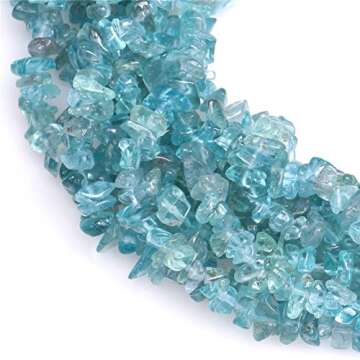 HAAMIIQII 4-6mm Natural Apatite Chip Beads Irregular Chip Stones Loose Gemstone Beads for Jewelry Ma...