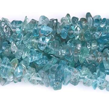 HAAMIIQII 4-6mm Natural Apatite Chip Beads Irregular Chip Stones Loose Gemstone Beads for Jewelry Making Strand 30 Inch