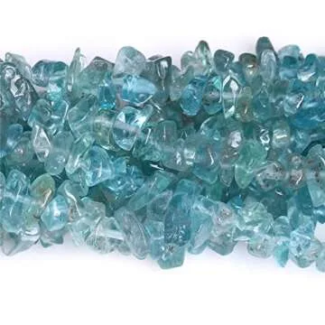 HAAMIIQII 4-6mm Natural Apatite Chip Beads Irregular Chip Stones Loose Gemstone Beads for Jewelry Making Strand 30 Inch