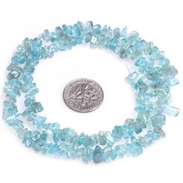 HAAMIIQII 4-6mm Natural Apatite Chip Beads Irregular Chip Stones Loose Gemstone Beads for Jewelry Making Strand 30 Inch