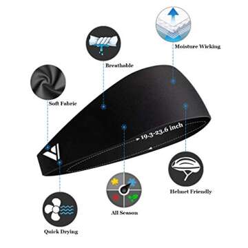 Vgogfly Running Headbands for Men Sweatbands Sports Sweat Bands Mens Workout Thin Fitness Gym Yoga 4 Pack