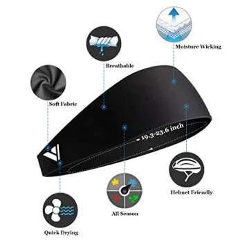 Vgogfly Running Headbands for Men Sweatbands Sports Sweat Bands Mens Workout Thin Fitness Gym Yoga 4 Pack