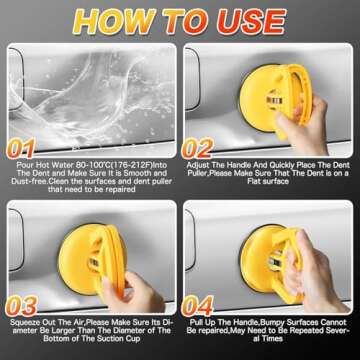 HORFUTY Car Dent Puller Kit - Powerful 3 Pack Suction Cups