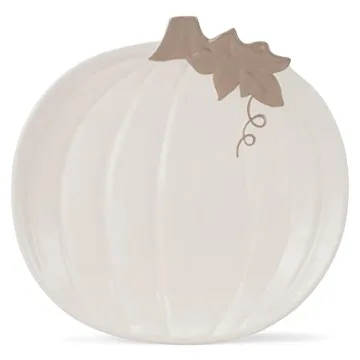 Nat & Jules Pumpkin Shaped 11 x 10.5 Inch Ceramic Large Serving Platter: Perfect for Thanksgiving, H...