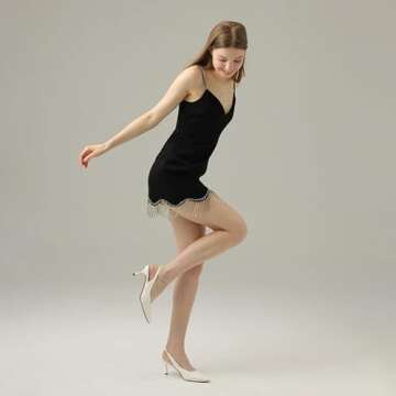 heelchic Kitten Pumps Heels for Women, Women's Low Heels Comfortable Slingback Dress Shoes White, 7