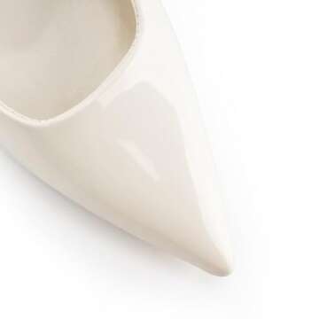 heelchic Kitten Pumps Heels for Women, Women's Low Heels Comfortable Slingback Dress Shoes White, 7