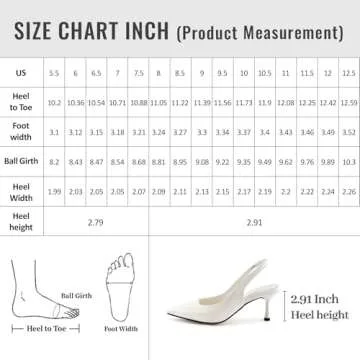heelchic Kitten Pumps Heels for Women, Women's Low Heels Comfortable Slingback Dress Shoes White, 7