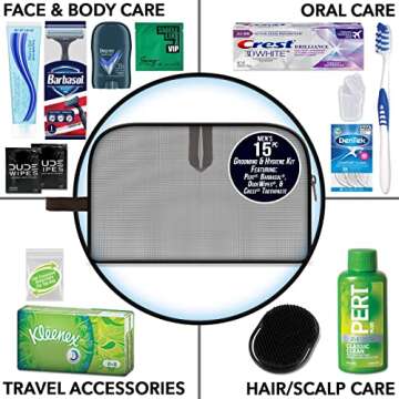 Convenience Kits International Men’s Premium 15-Piece Assembled Travel Kit Featuring: Gillette and...