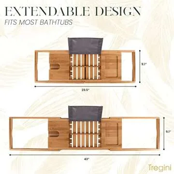 Luxurious Expandable Bamboo Bathtub Tray for Relaxation