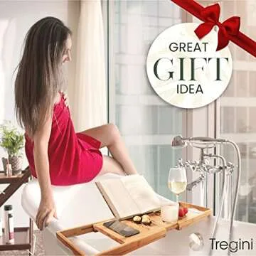 Luxurious Expandable Bamboo Bathtub Tray for Relaxation